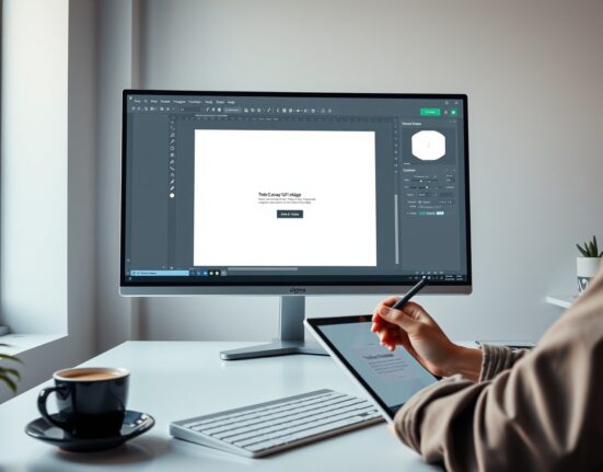 Designer using Figma's new AI agent on a digital canvas in a modern studio