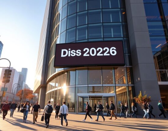 Exterior of Moscone West in San Francisco hosting Bitcoin World Disrupt 2026 tech conference