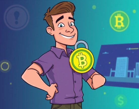 A cartoon illustration symbolizing the importance of financial privacy and secure digital asset self-custody in the cryptocurrency space.