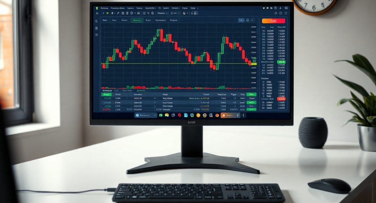 Computer monitor displaying a crypto trading platform with charts, representing the Fireplace terminal shutdown