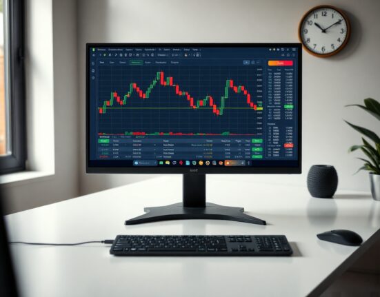 Computer monitor displaying a crypto trading platform with charts, representing the Fireplace terminal shutdown