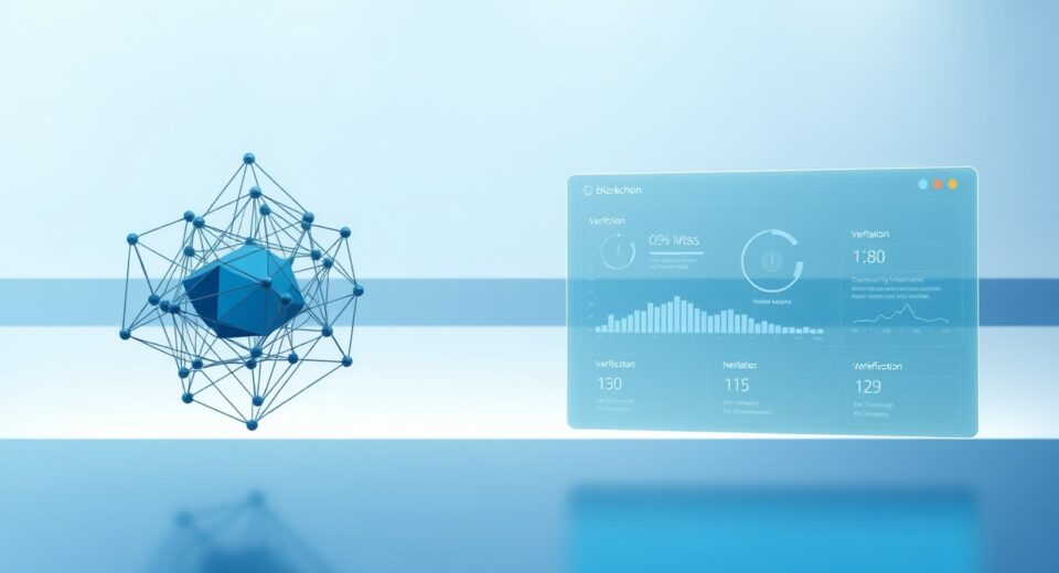 Blockchain technology transforming into verification protocol interface representing Firmachain's rebranding to Baseline