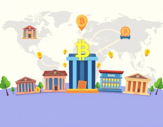 Illustrative representation of Fnality's new blockchain payment system connecting global financial institutions for secure, efficient transactions.