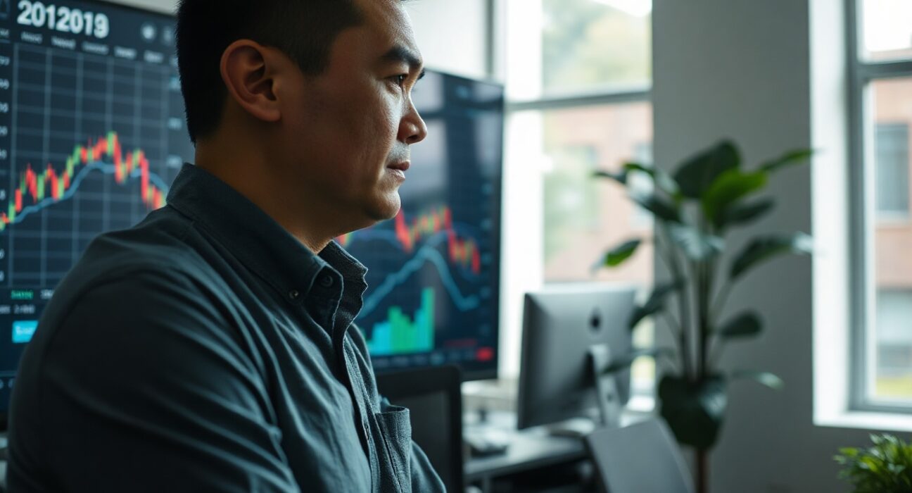 Financial analyst reviewing economic data and FOMC calendar on a screen