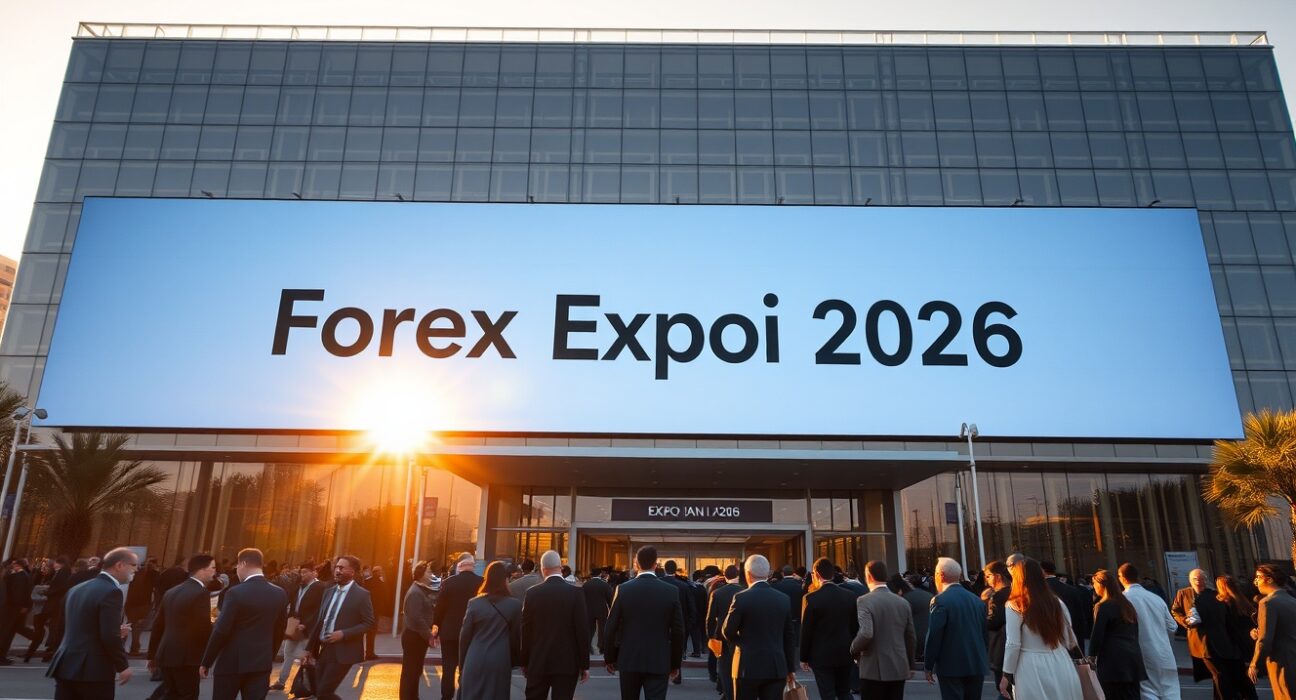 Crowd outside Dubai World Trade Centre during Forex Expo Dubai 2026