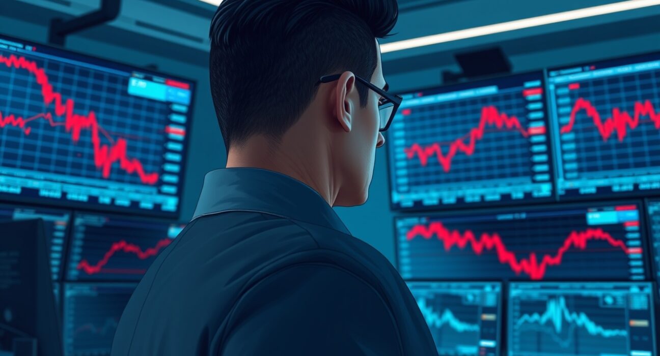 Forex trader analyzing currency market volatility amid Iran-US geopolitical tensions