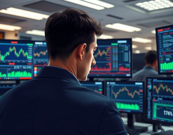 Trader analyzing forex markets after Israel-Lebanon ceasefire announcement