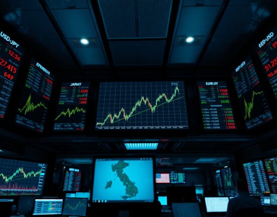Forex trading screens showing currency charts and rates for USD/JPY and EUR/USD pairs