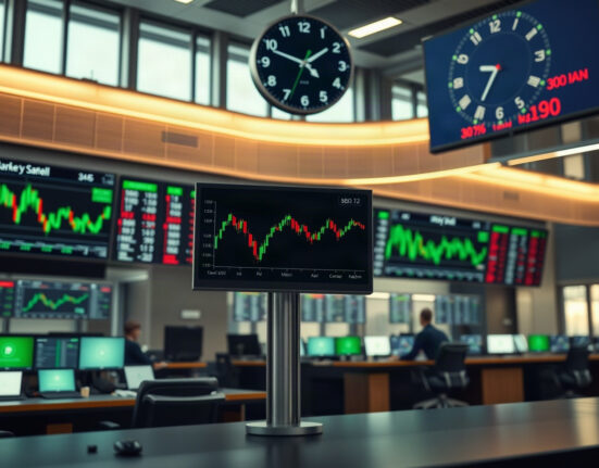 Trading screens showing steady currency charts before Jackson Hole Symposium