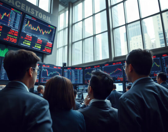 Forex trading screens showing currency charts in a quiet trading room