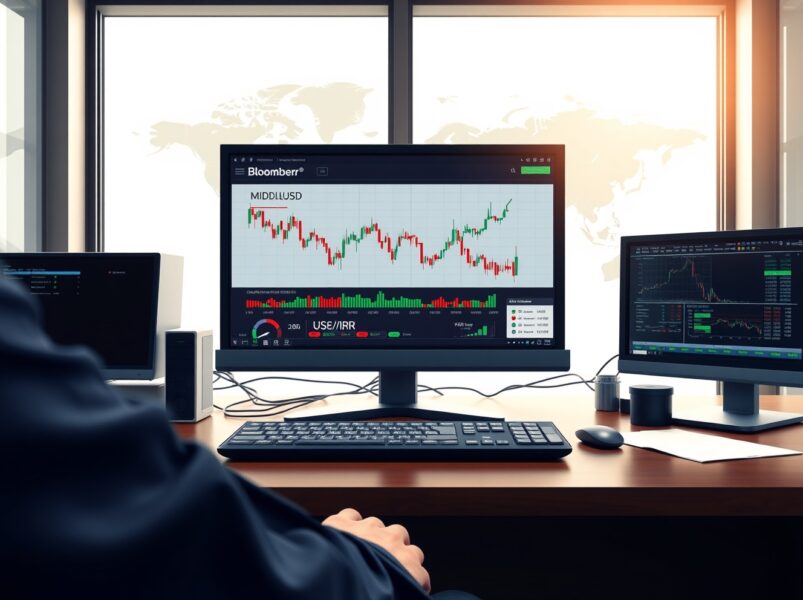 Forex trading terminal displaying currency charts during US-Iran peace negotiations analysis