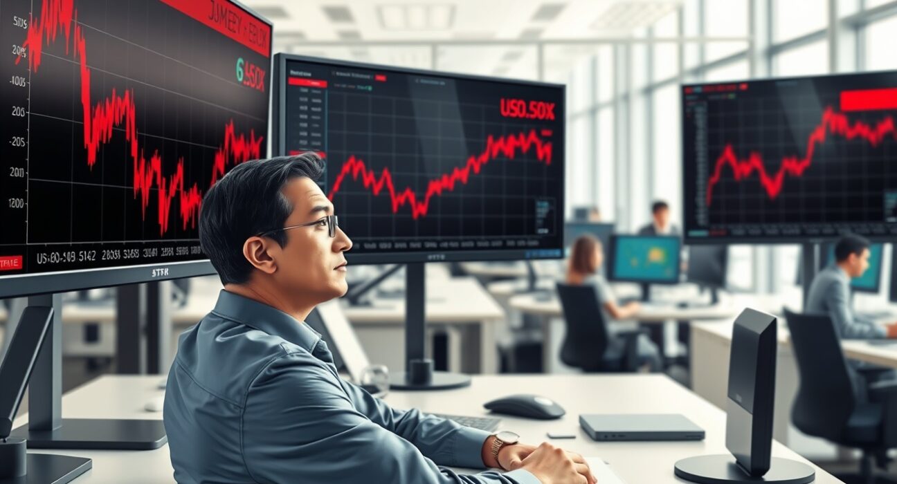 Forex trader analyzing US Dollar and Oil price declines after Trump's Iran policy shift