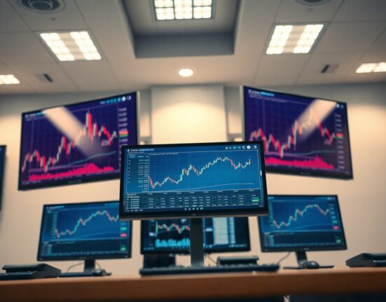 Forex trading screens showing US dollar index charts during a market pause