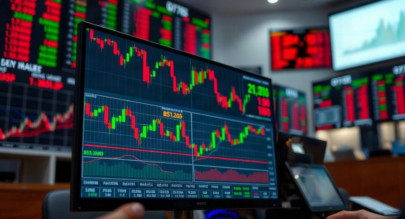 Forex trading screen showing currency charts amid Middle East tensions