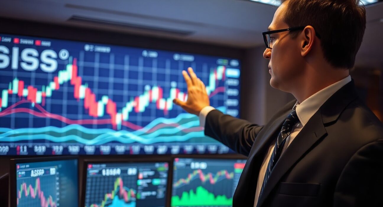 Forex trading screen showing currency charts and US CPI report headlines