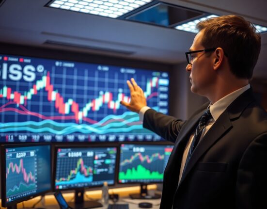 Forex trading screen showing currency charts and US CPI report headlines
