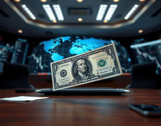 US dollar banknote with financial charts in background, representing forex market movements