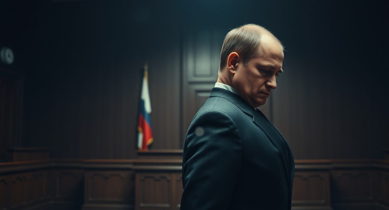 Former Binance Russia head Vladimir Smerkis in a courtroom setting, convicted of fraud