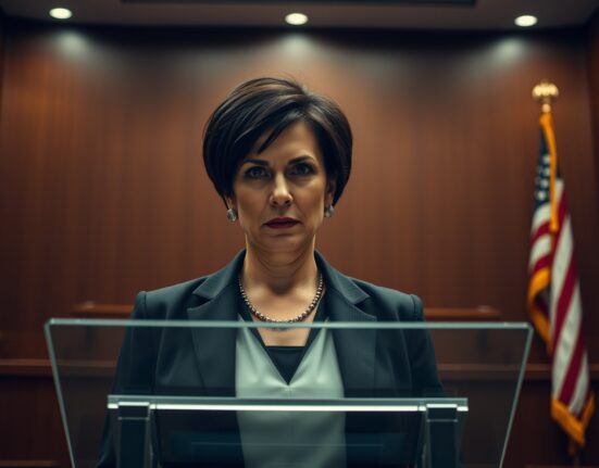 Olena Oblamska, Forsage co-founder, in a courtroom setting after extradition to the US on fraud charges.