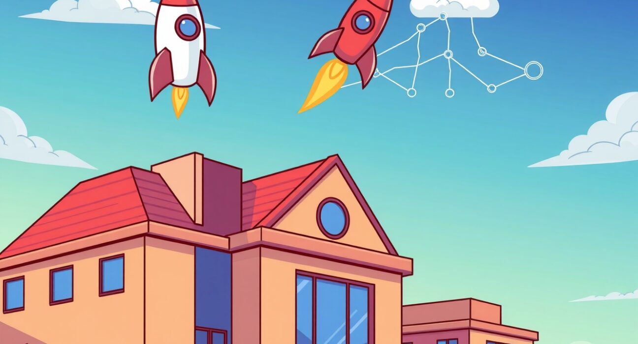 A cartoon illustration showing a traditional company making a significant investment in the Solana DeFi ecosystem, symbolizing growth and innovation.