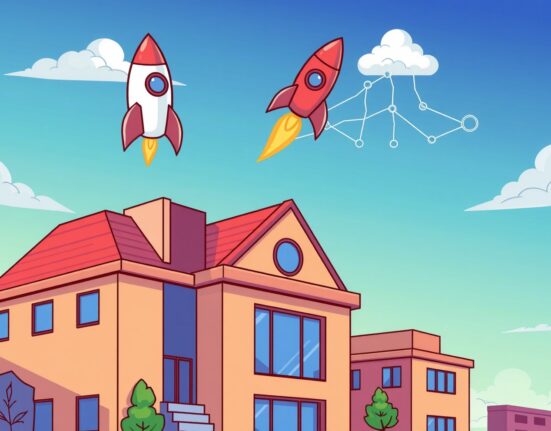 A cartoon illustration showing a traditional company making a significant investment in the Solana DeFi ecosystem, symbolizing growth and innovation.