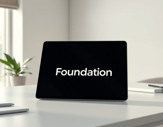 Foundation NFT marketplace interface powering down on tablet screen