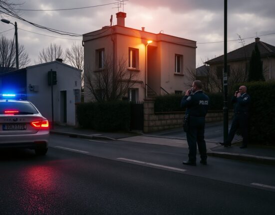 Police officers outside a residential building in Marseille after an attempted crypto kidnapping