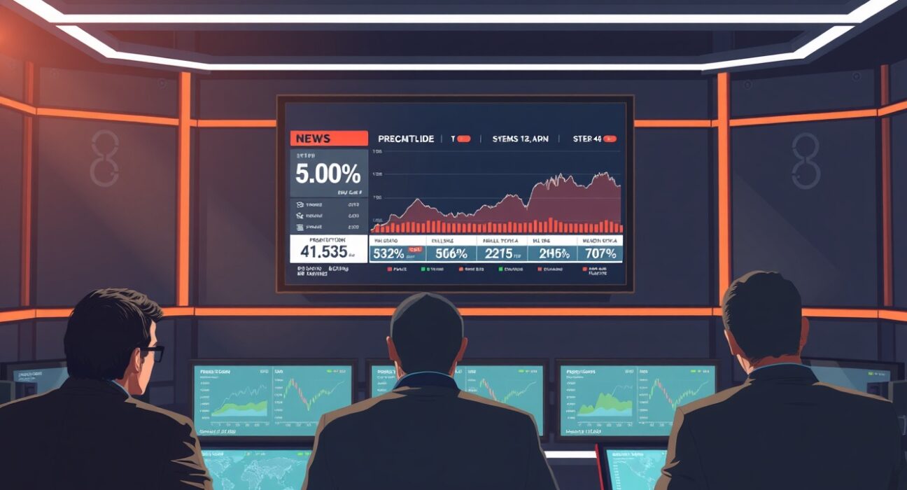 Fox News integrates Kalshi prediction market data in broadcast control room.