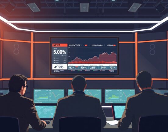 Fox News integrates Kalshi prediction market data in broadcast control room.