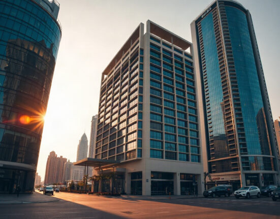 Dubai financial district skyline with modern office buildings, representing FP Trading's new onshore presence in the UAE.
