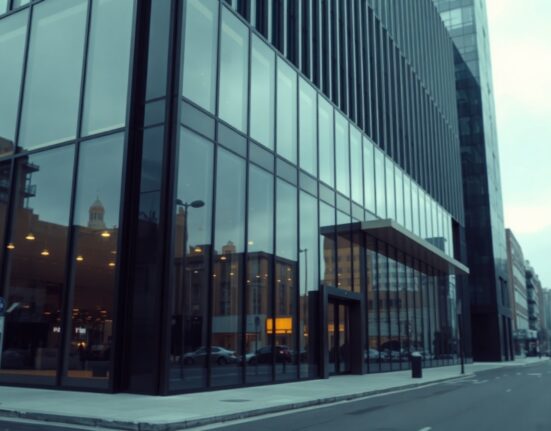 Modern corporate building exterior representing Franklin Templeton's expansion into digital assets
