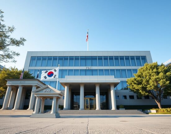 Exterior of South Korea's Financial Services Commission building on a clear day