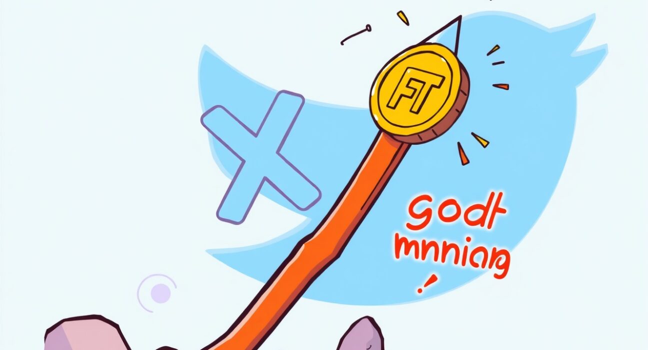 A vibrant cartoon showing the FTT token price dramatically increasing on a chart, symbolizing the unexpected market surge.