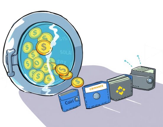 A cartoon illustration showing the significant FTX Alameda SOL unstaking event and its potential flow to exchanges, highlighting the impact on the Solana market.