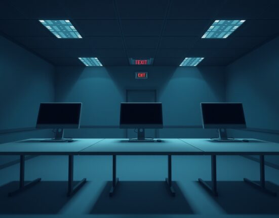 Funding challenges force multiple crypto projects to shut down, with empty office desks symbolizing project closures
