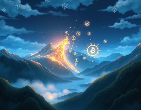 Conceptual Ghibli-style art representing the sudden $149 million cryptocurrency futures liquidation event and market volatility.