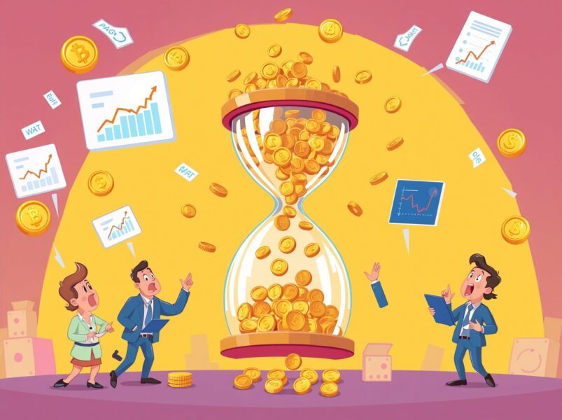 Dramatic cartoon showing futures liquidated during cryptocurrency market crash