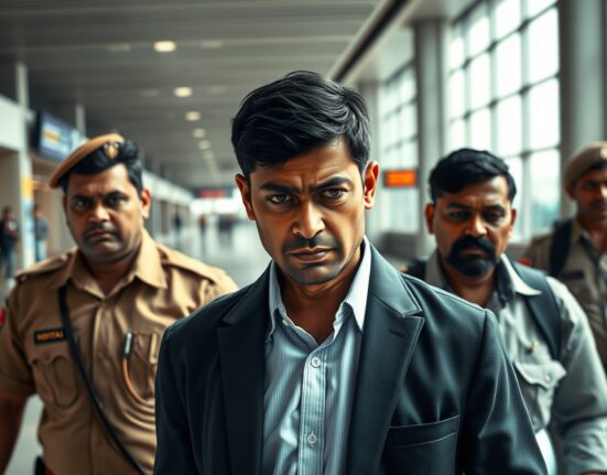 Arrest of suspect in GainBitcoin pyramid scheme investigation at Mumbai airport.