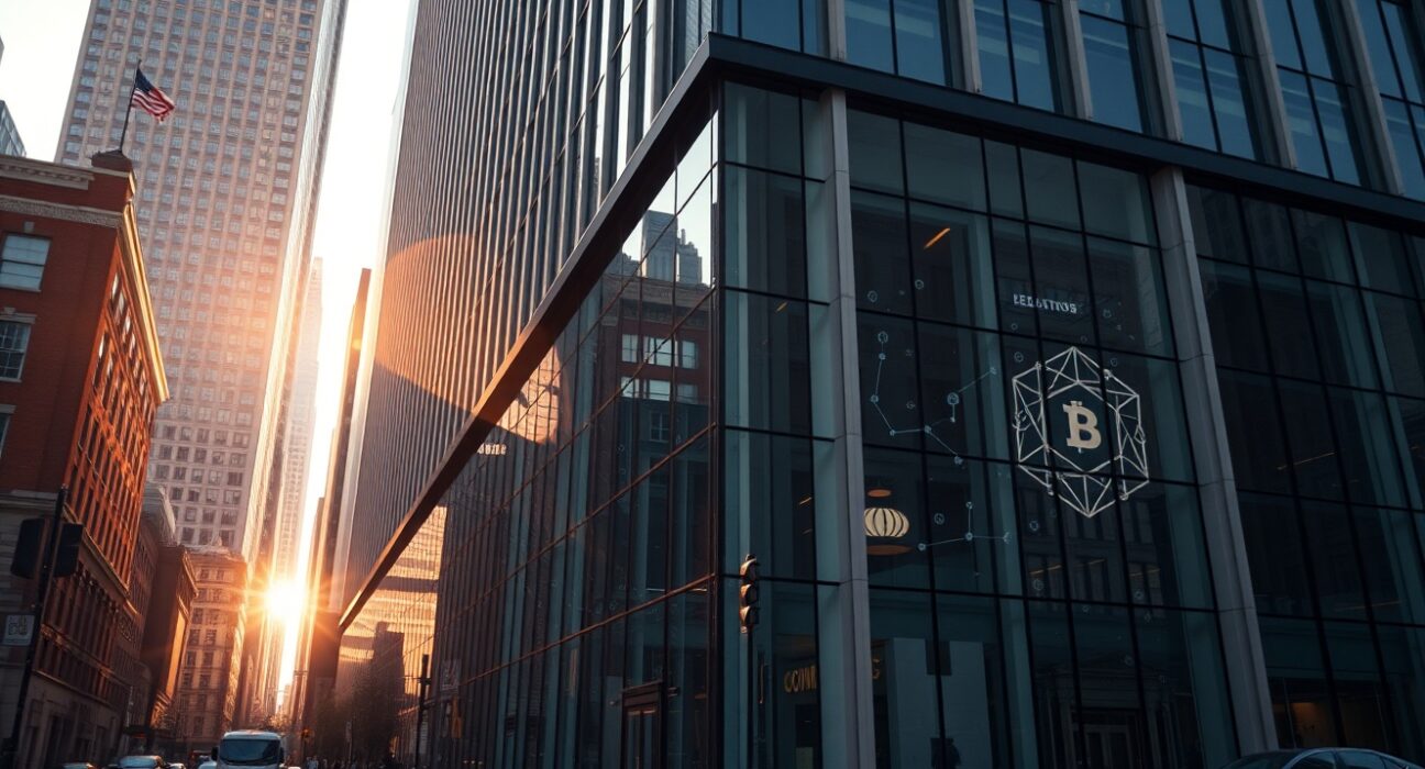 Modern financial building in New York City representing Galaxy Digital's new regulatory approval