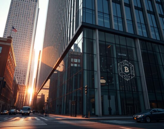 Modern financial building in New York City representing Galaxy Digital's new regulatory approval