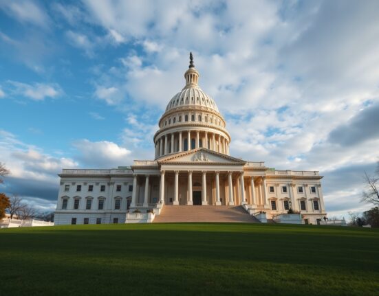 U.S. Capitol building on a cloudy afternoon, representing legislative delays for the CLARITY Act.