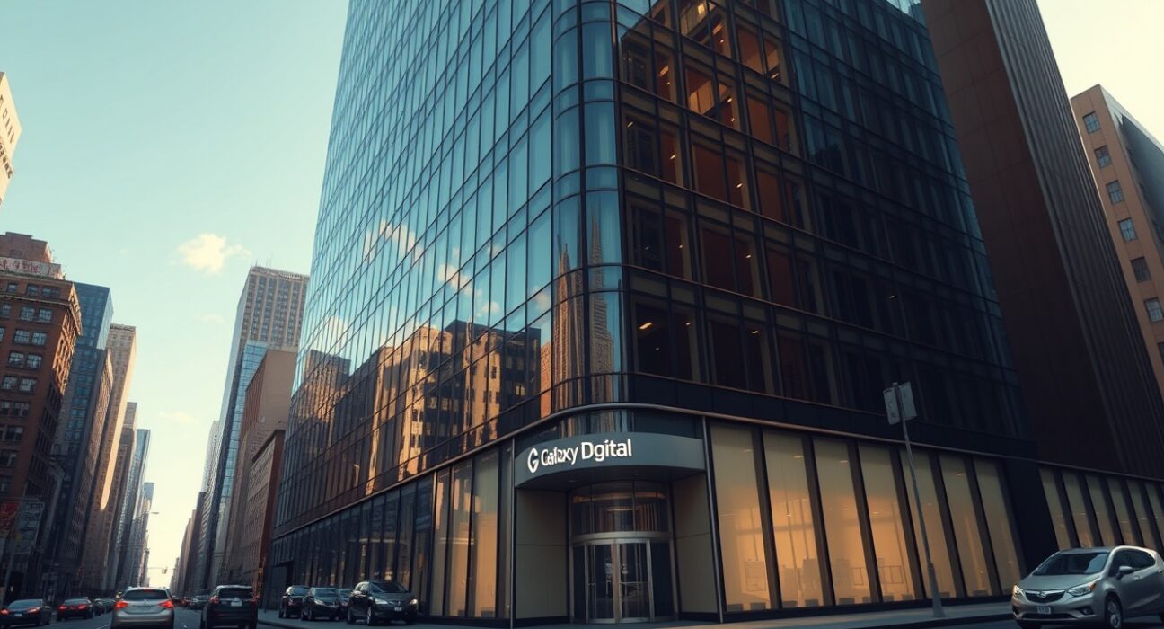 Galaxy Digital corporate headquarters in New York City, representing the company's Q1 net loss and restructuring efforts.
