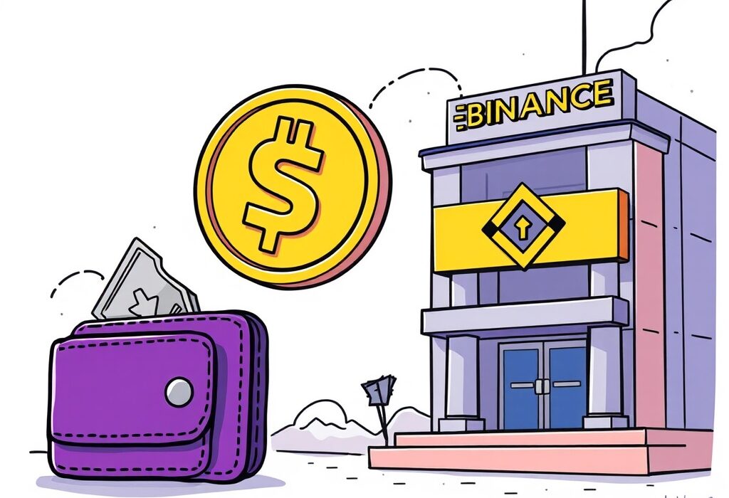 A cartoon illustration showing a significant Galaxy Digital SOL deposit moving to Binance, highlighting large crypto transfers.