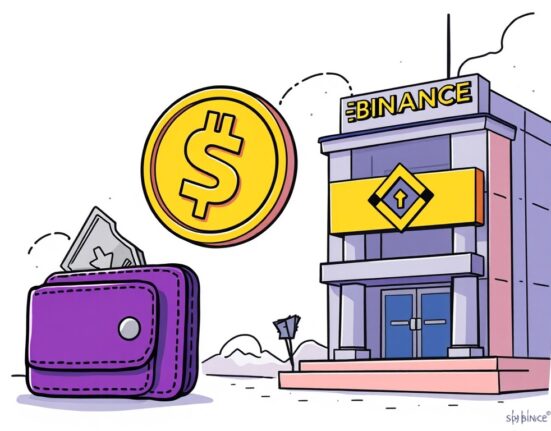 A cartoon illustration showing a significant Galaxy Digital SOL deposit moving to Binance, highlighting large crypto transfers.
