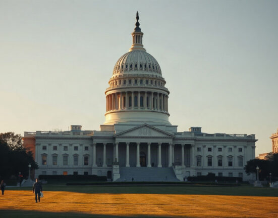 U.S. Capitol building at sunset, representing the legislative process for the CLARITY Act.