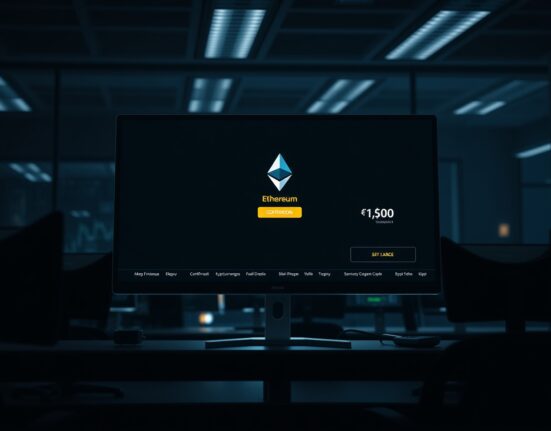 Gamma Fund deposits Ethereum to Binance exchange interface on monitor