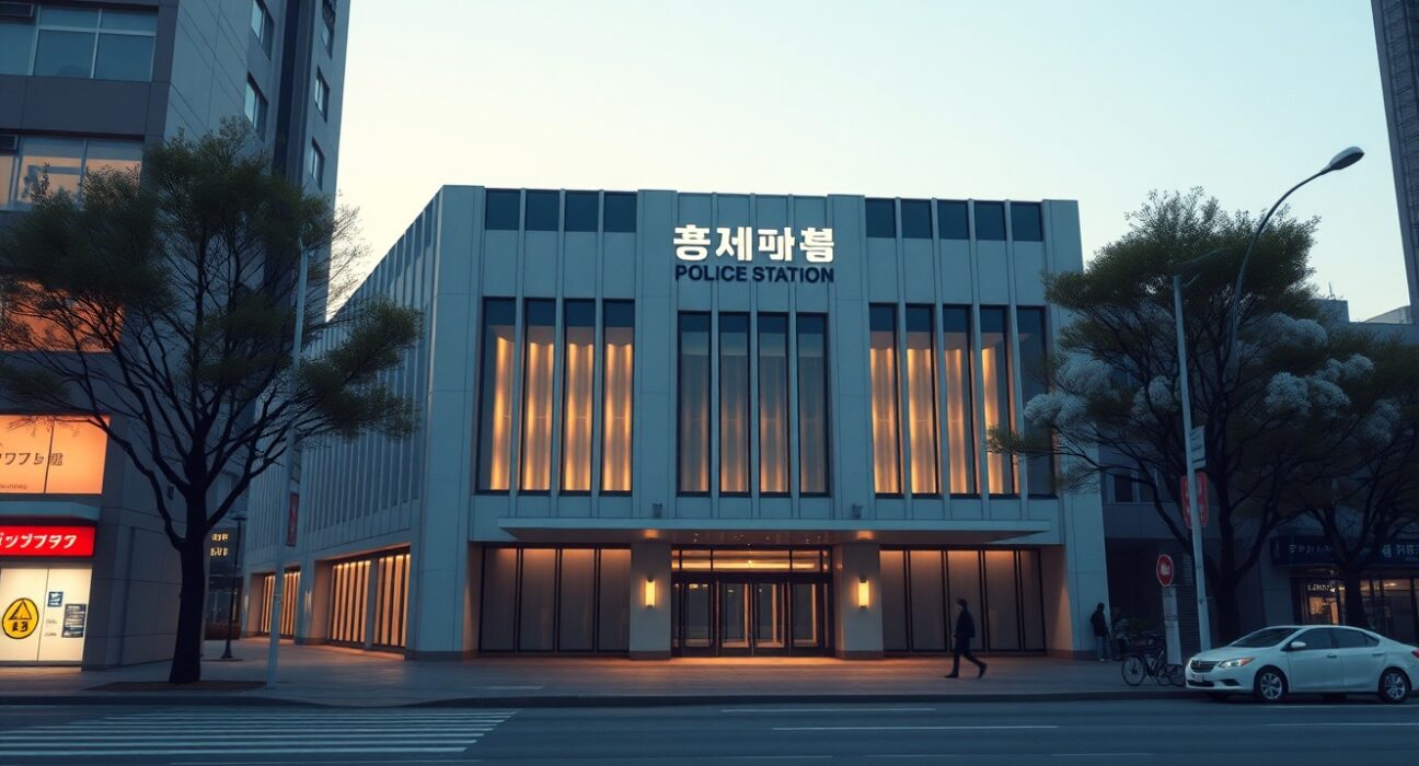 Seoul Gangnam Police Station exterior, the site of a cryptocurrency security breach identified in a national audit.