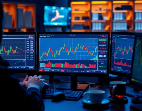 GBP/JPY forex chart on a trading monitor as the Bank of Japan policy decision approaches