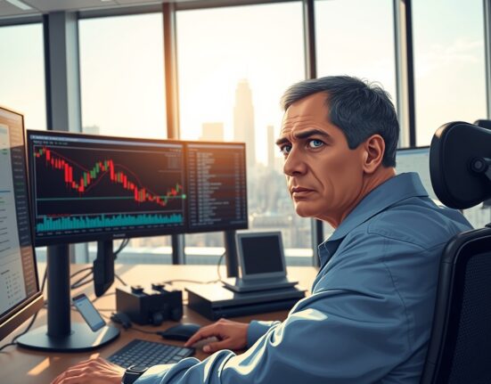 Trader analyzing GBP/JPY currency pair decline following weak UK GDP data release