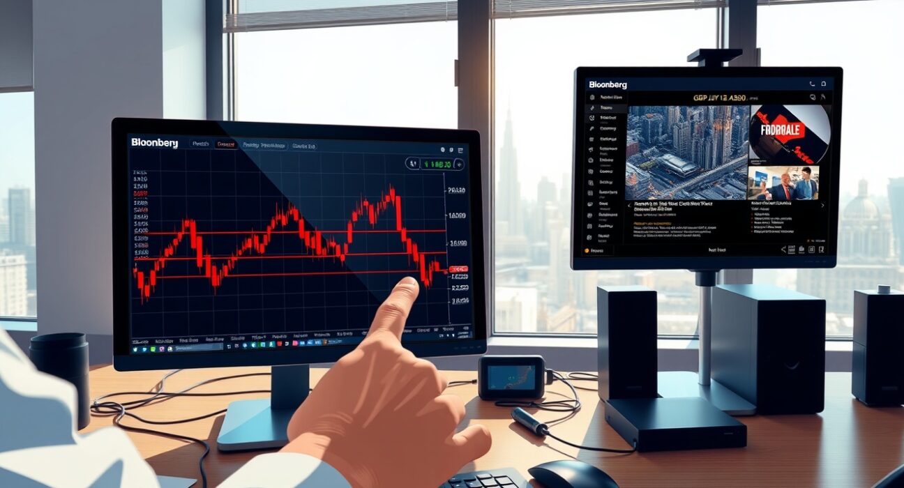 GBP/JPY forecast analysis showing trading desk monitoring the currency pair's decline.